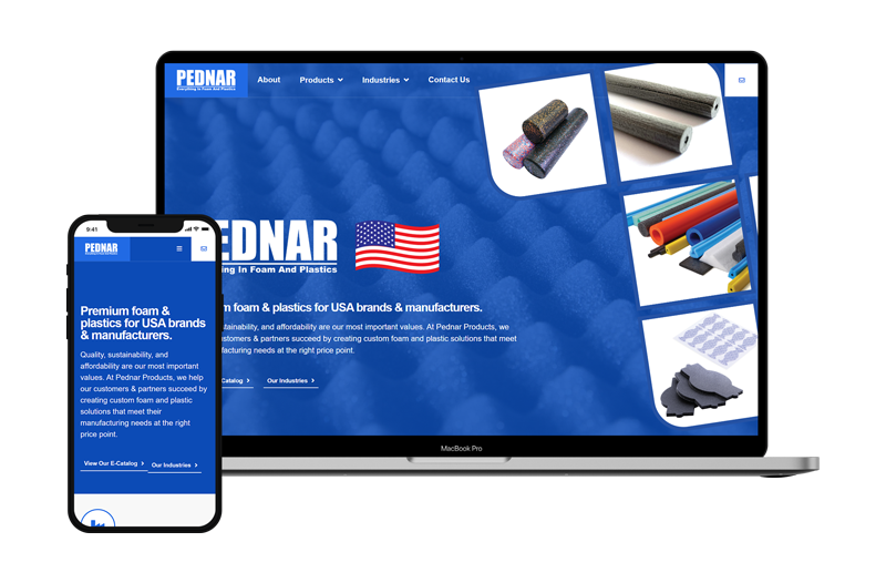 pednar products manufacturing website design by revved digital