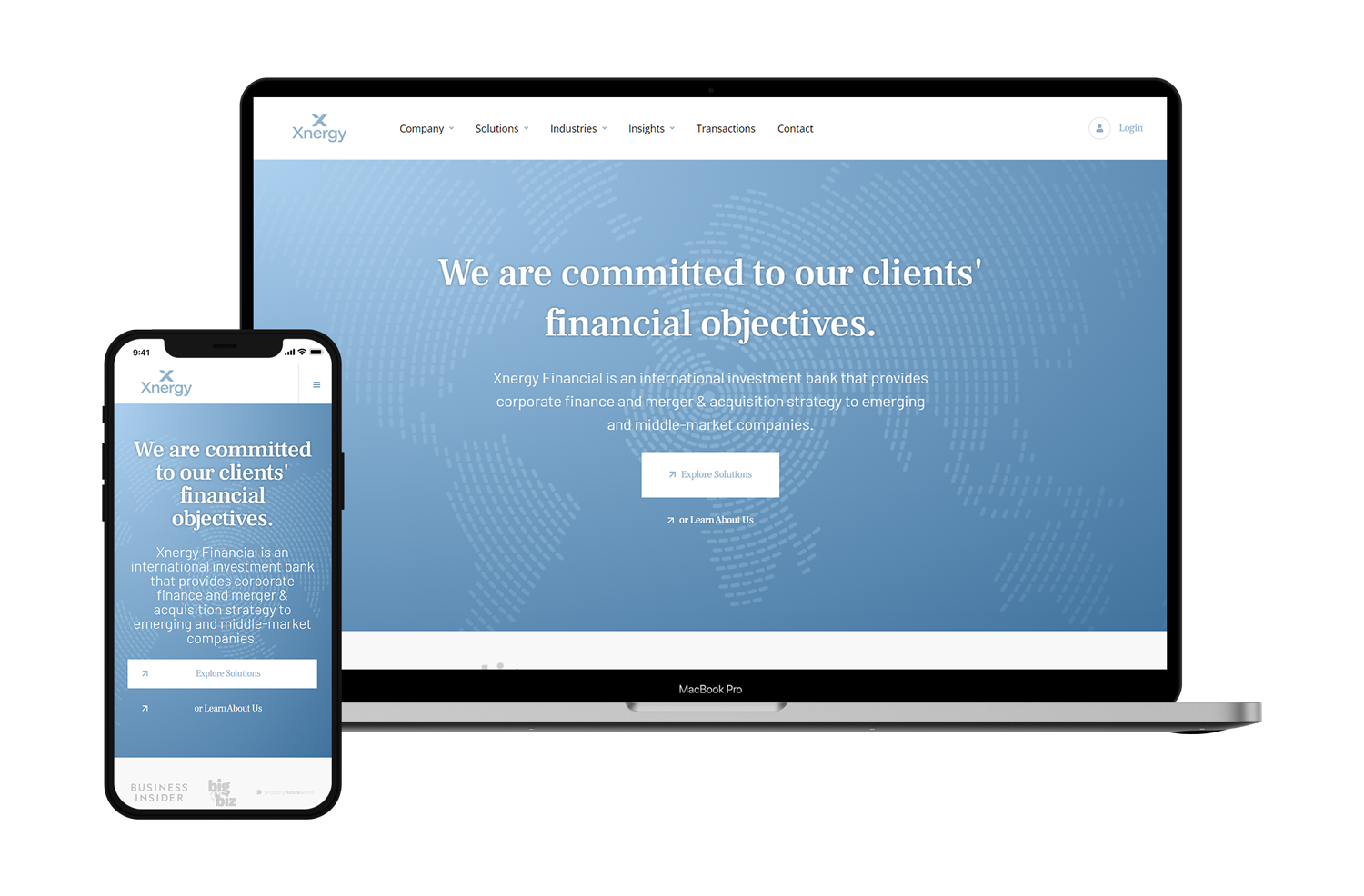 financial investment bank website design by revved digital