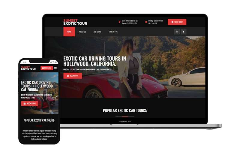 Ferrari tour operator website design by revved digital