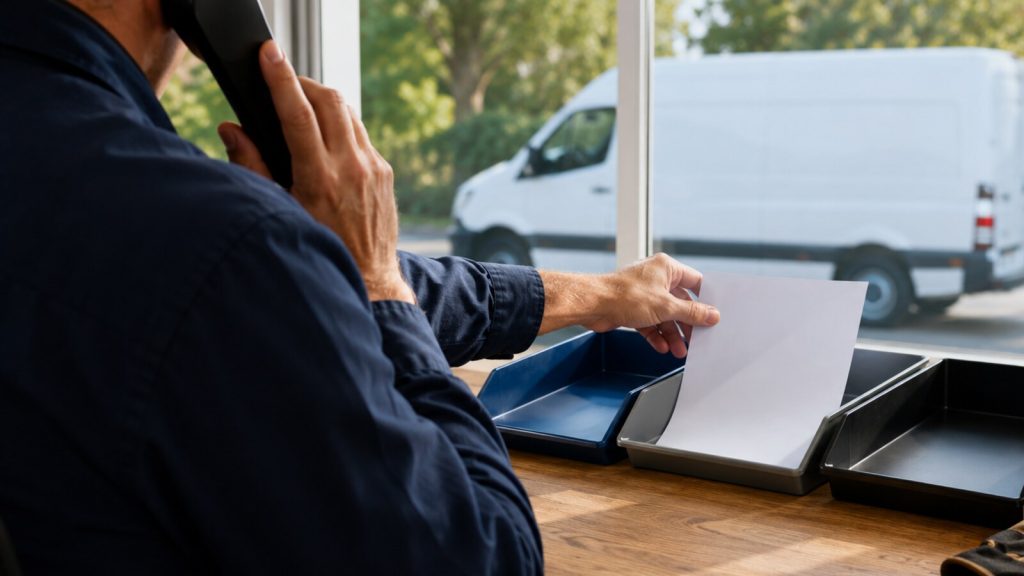 Dispatcher qualifying a home-service inquiry and routing the work order
